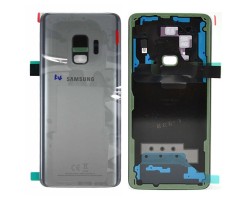 Hátlap Samsung Galaxy S9 (SM-G960) ragasztóval akkufedél (kamera plexi) GH82-15865C Titanium Gray 